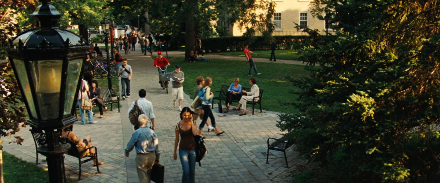 Campus quad with students at Culver University.