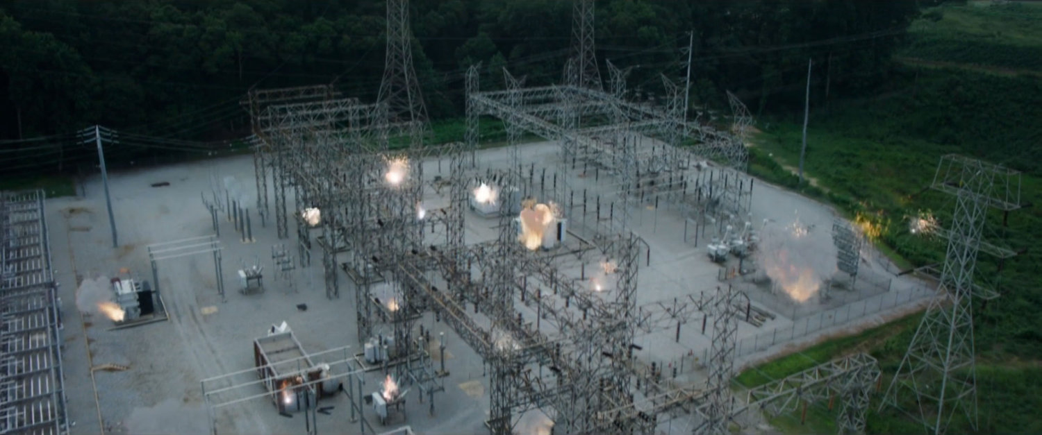 Aerial view of Berlin power station.