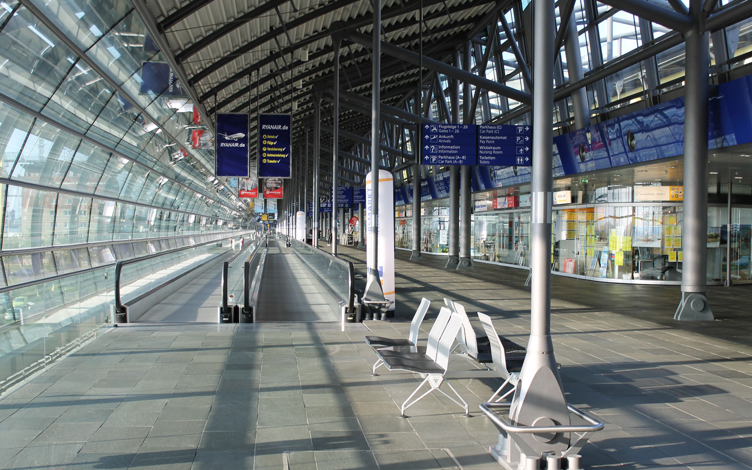 Google Street View of Leipzig/Halle Airport terminal.