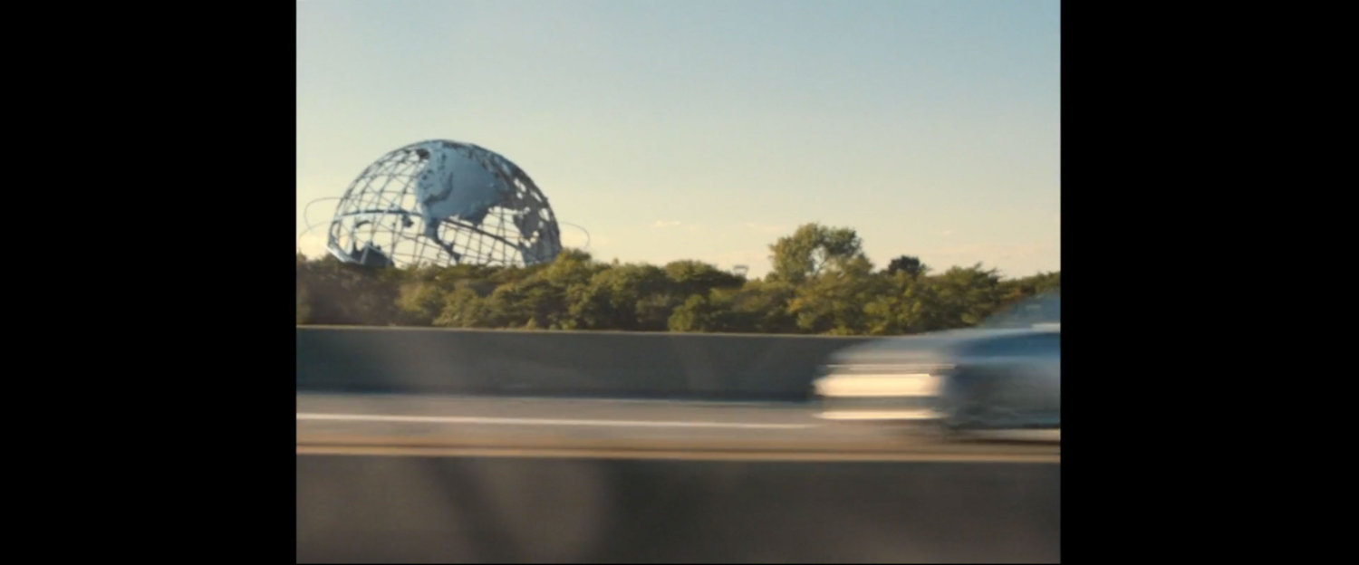 Vie of Unisphere from Long Island Expressway.