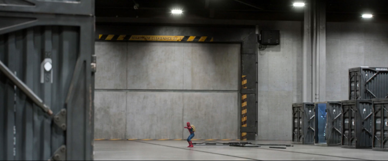 Spider-Man inside Department of Damage Control.