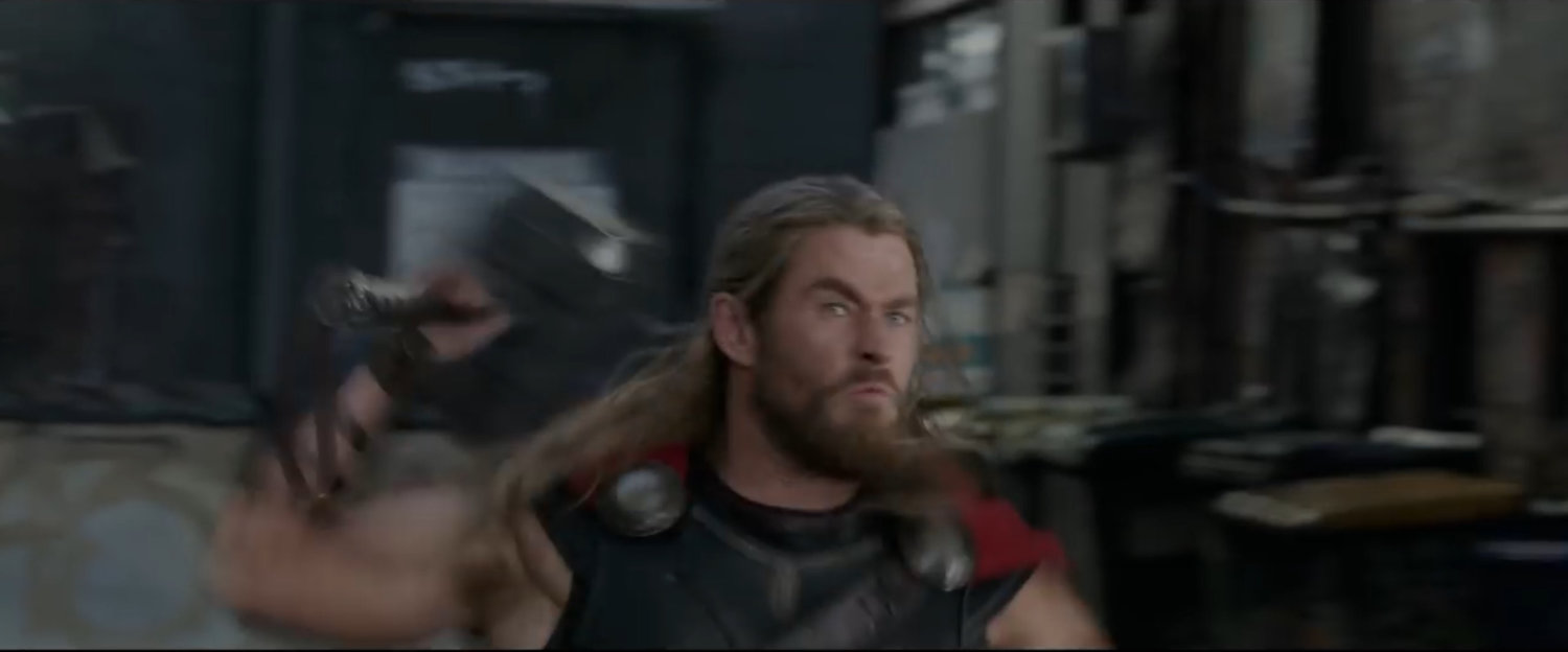 Thor in an alley.