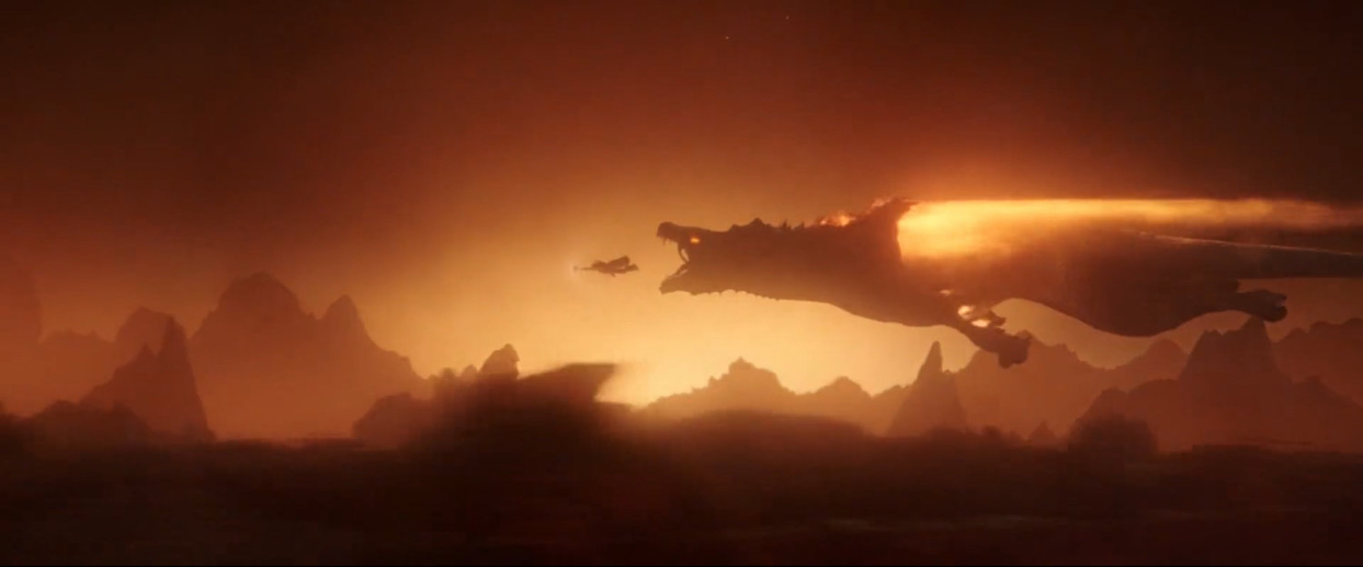 Thor being chased by dragon in Muspelheim.