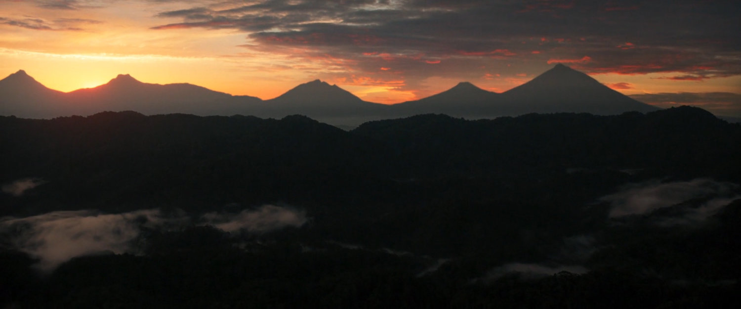 Sunset behind mountains of Wakanda.