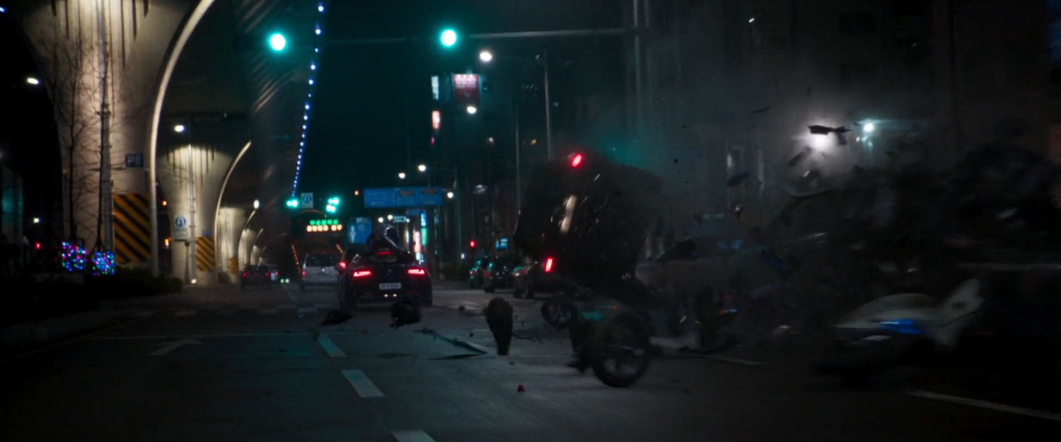 SUV crashes on a Busan road.