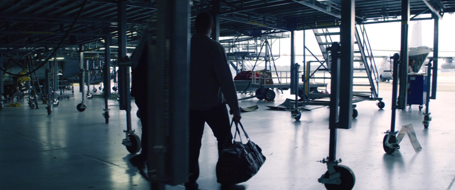 Sam and Bucky at an Air Reserve Base.