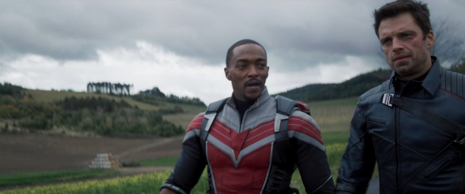 Sam and Bucky on a German road.