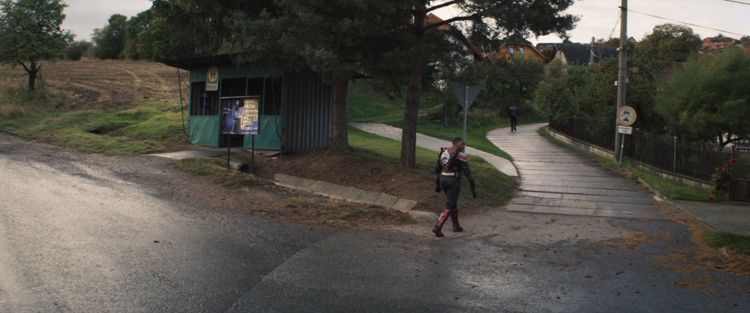 Sam and Bucky enter a small town.