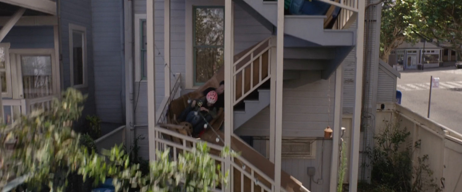 Side yard of Scott Lang's house.