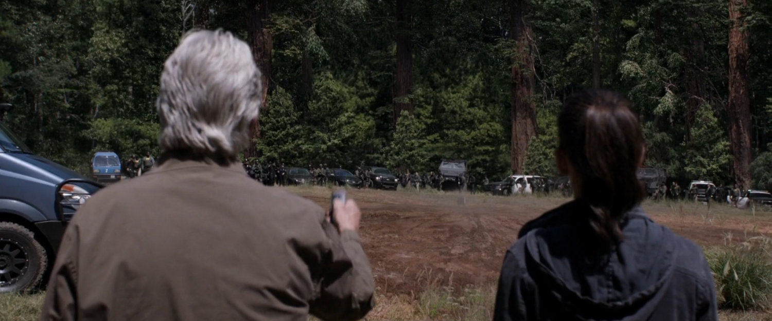 Han and Hope surrounded by Federal Agents.