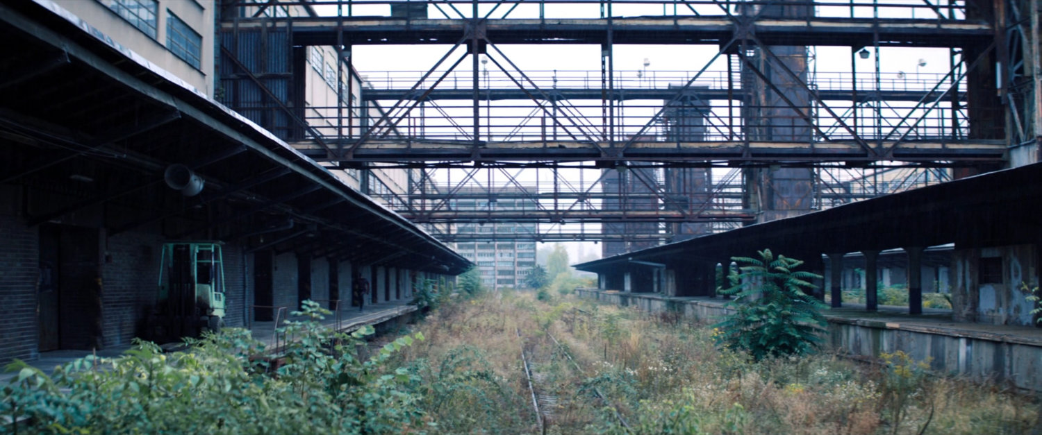 Exterior of Latvian warehouse.