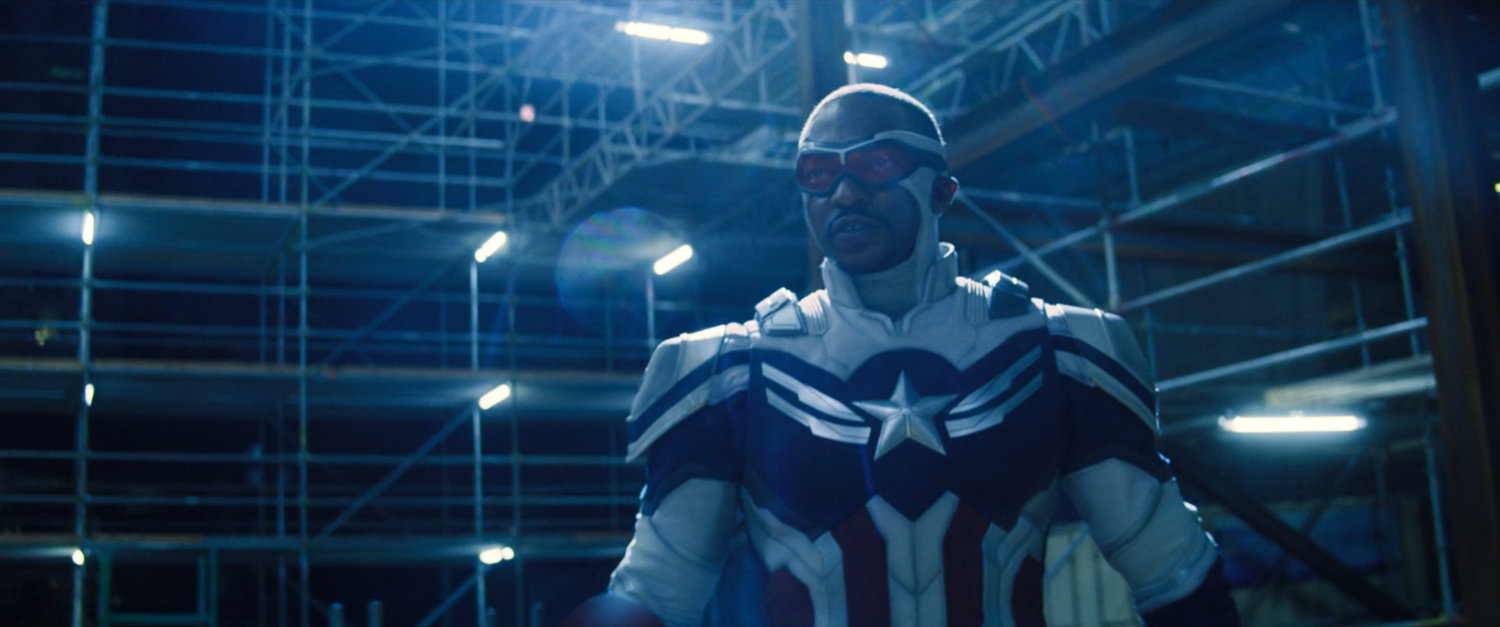 the new Captain America by an under construction building in New York.