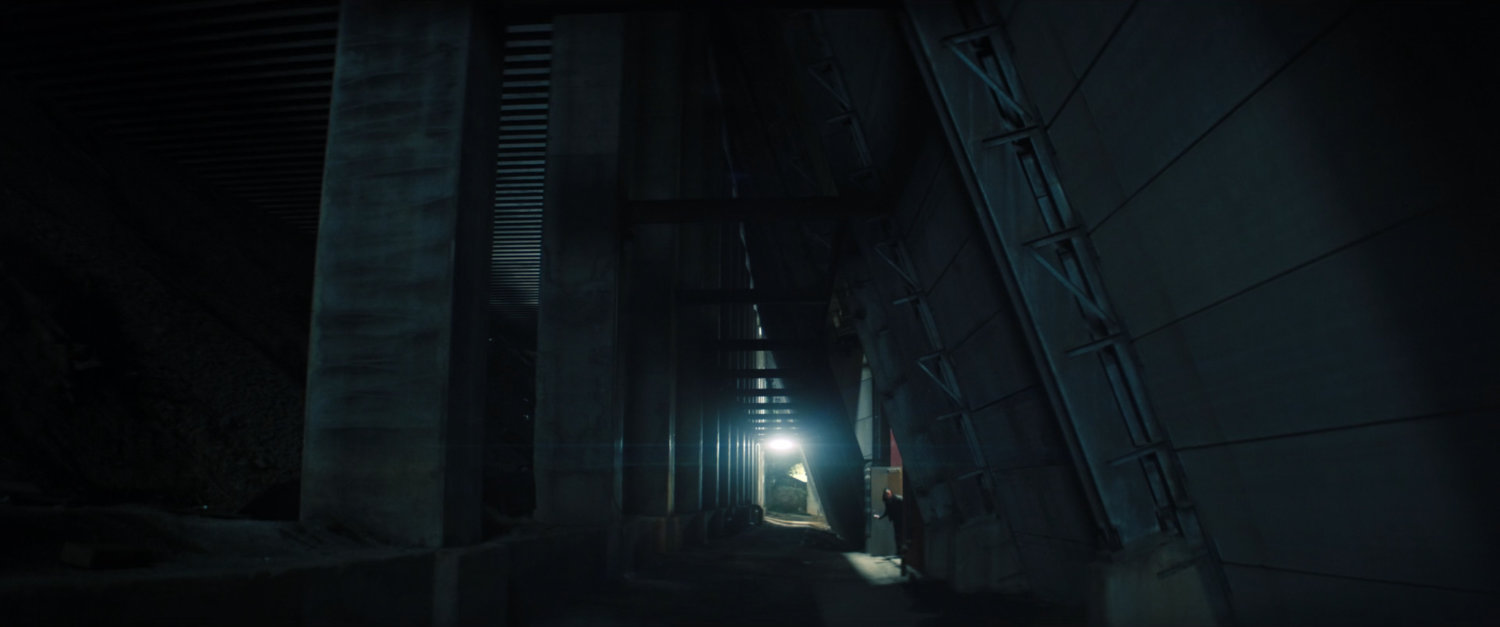 Underground parking structure.