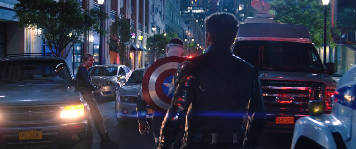 Bucky, Sam and Sharon on a New York street.