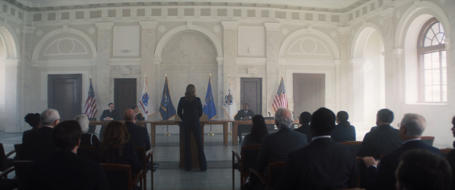 Sharon Carter testifies before a Senate committee.