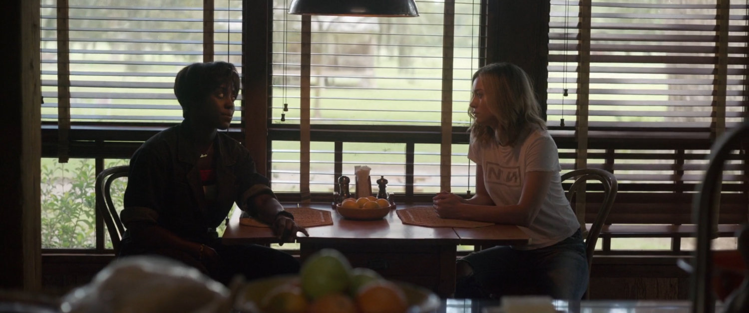 Maria Rambeau and Carol Danvers inside Maria's kitchen.