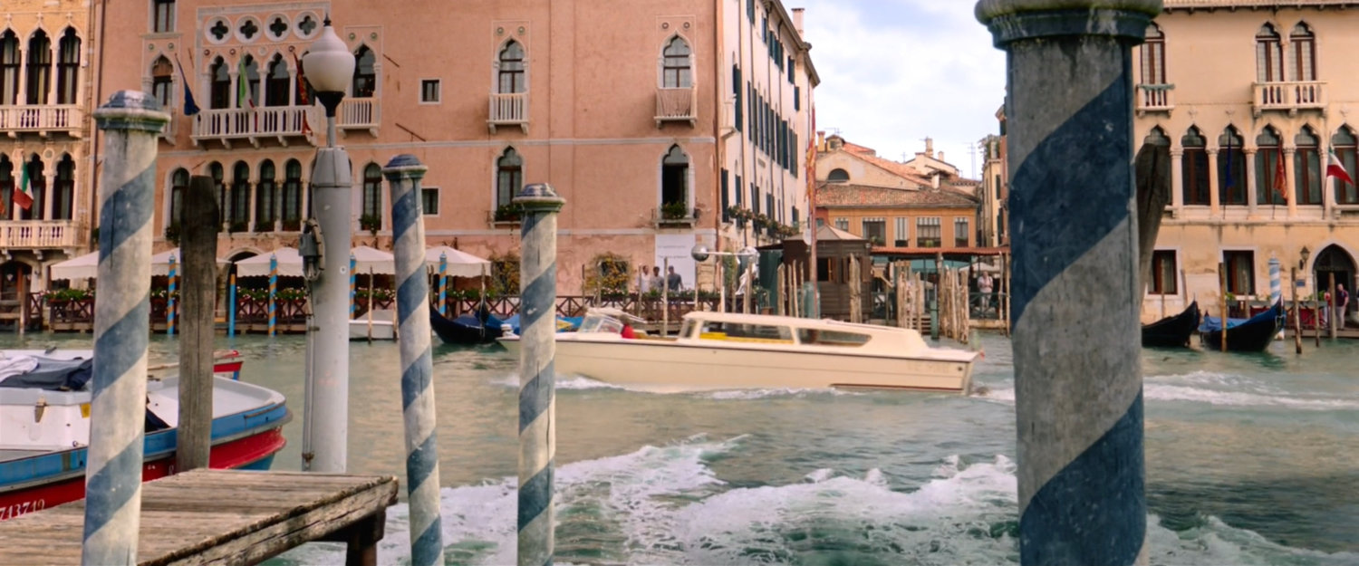 View of Venice canal near Rialto Bridge.