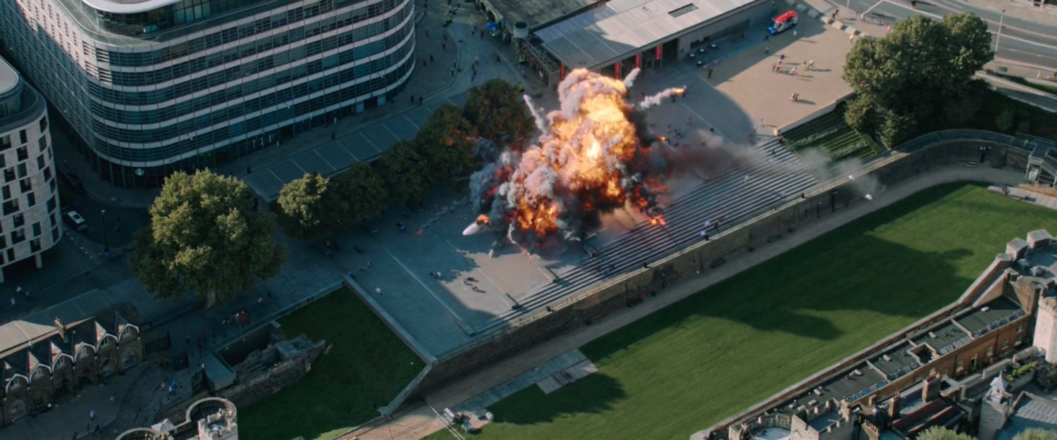 Explosion on platform near Tower of London.