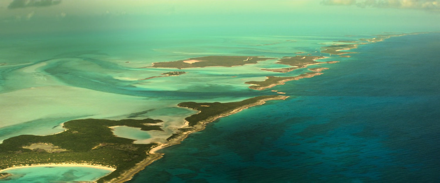 Aerial view of Cuban islands.