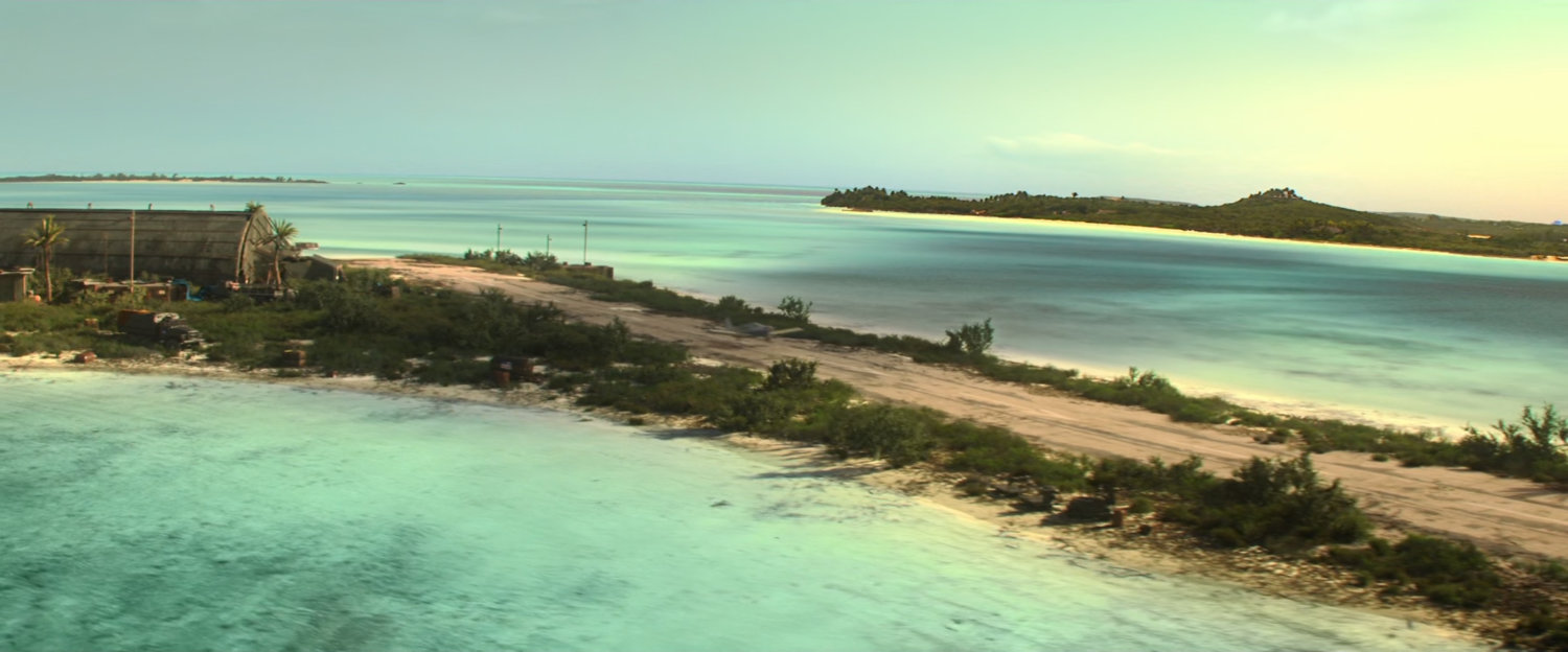 Aerial view of Cuban island runway.