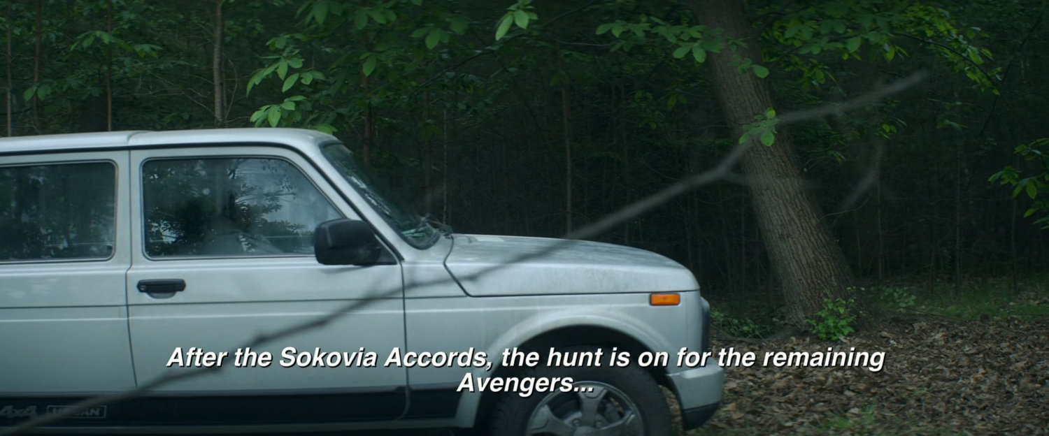 A car driving through Norwegian woods.