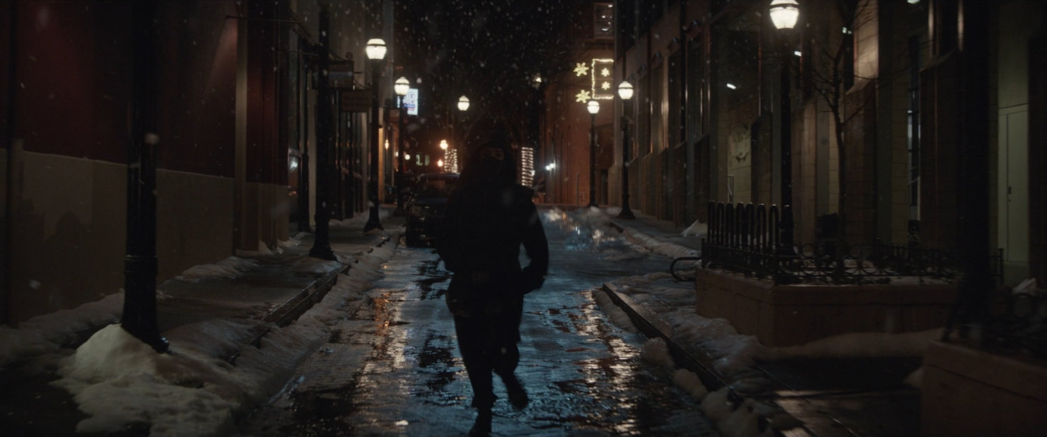 Kate runs down New York street.