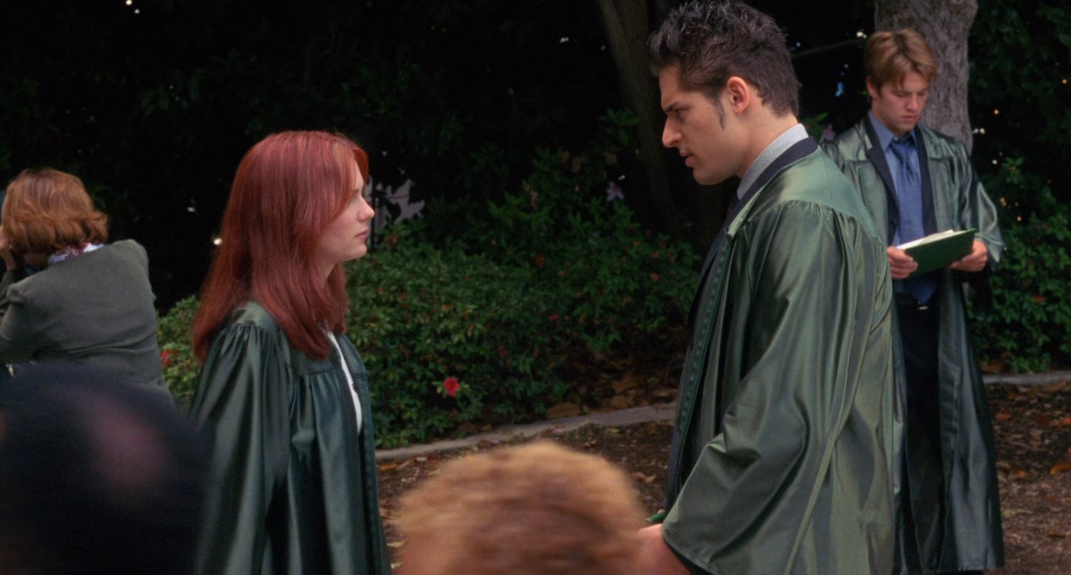 Mary Jane and Flash Thompson at graduation ceremony.
