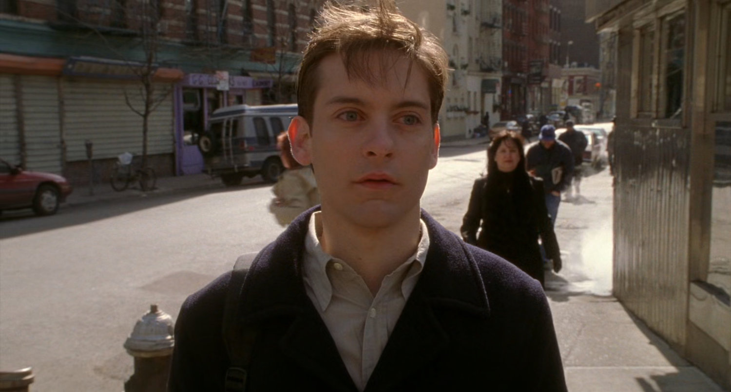 Peter Parker outside Moondance diner.