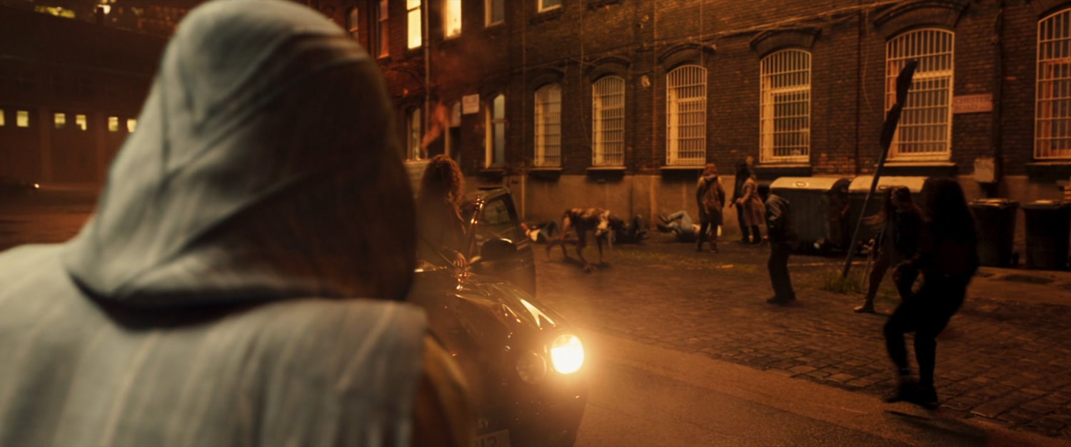 Moon Knight on a London street.
