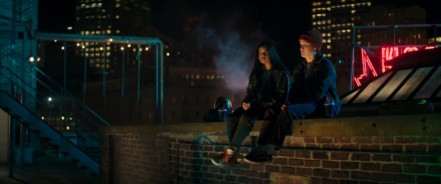 Bruno and Kamala sit on the rooftop of Circle Q.