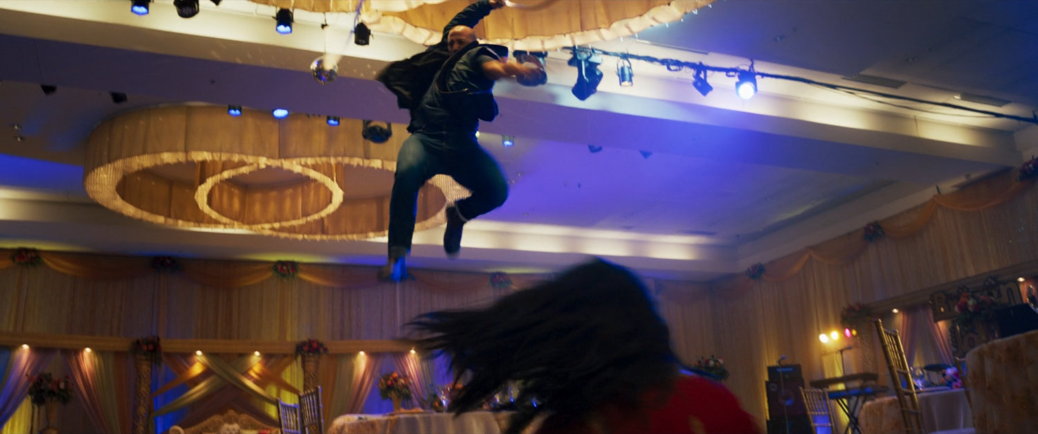 Interior of wedding reception venue.