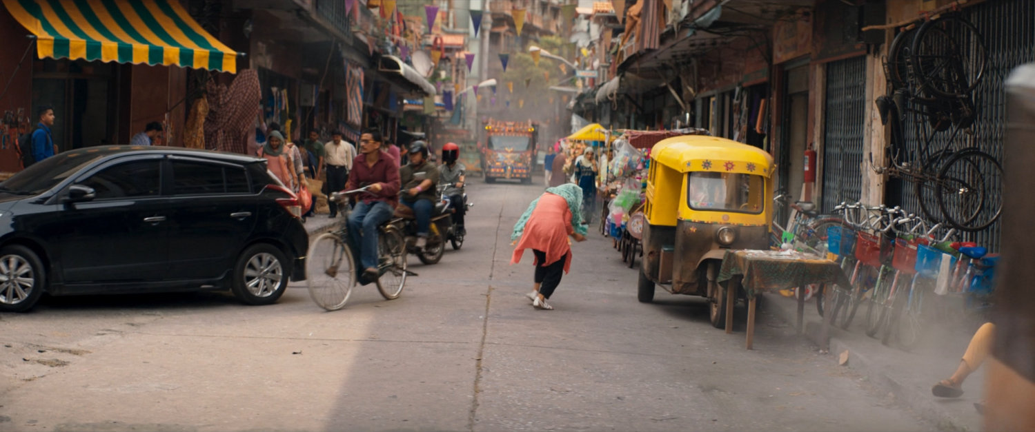 Pedestrians in a Karachi street.