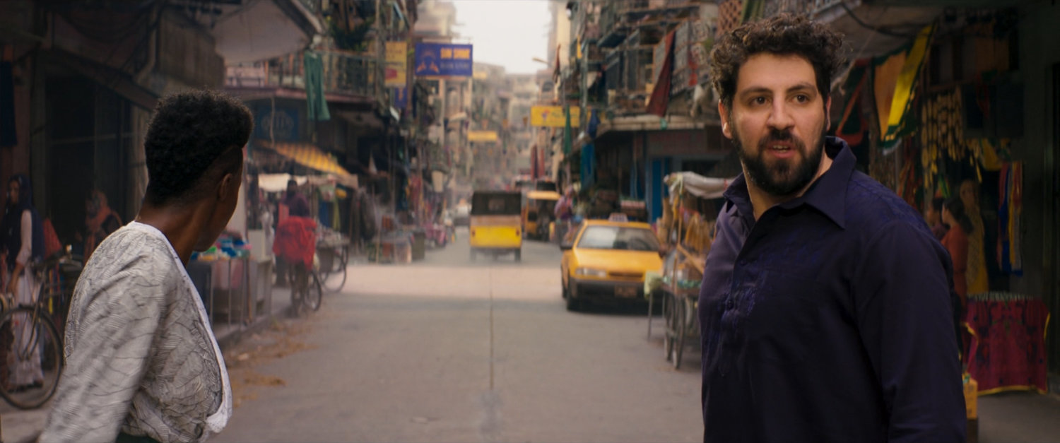 Pedestrians in a Karachi street.