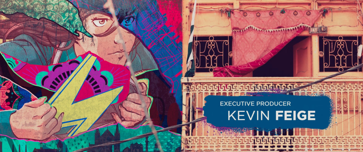Ms Marvel end credit screen: Balcony (Text: Executive Producer Kevin Feige)