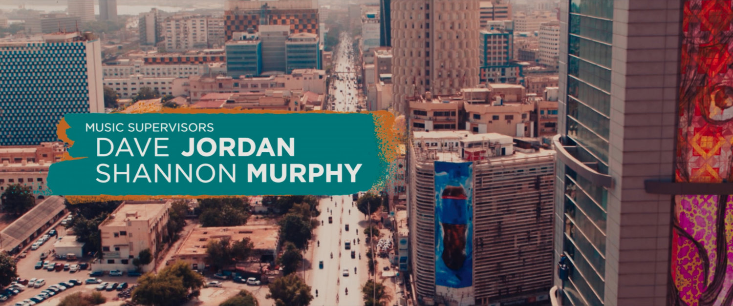 Ms Marvel end credit screen: Aerial of Karachi (Text: Music Supervisors Dave Jordan / Shannon Murphy)