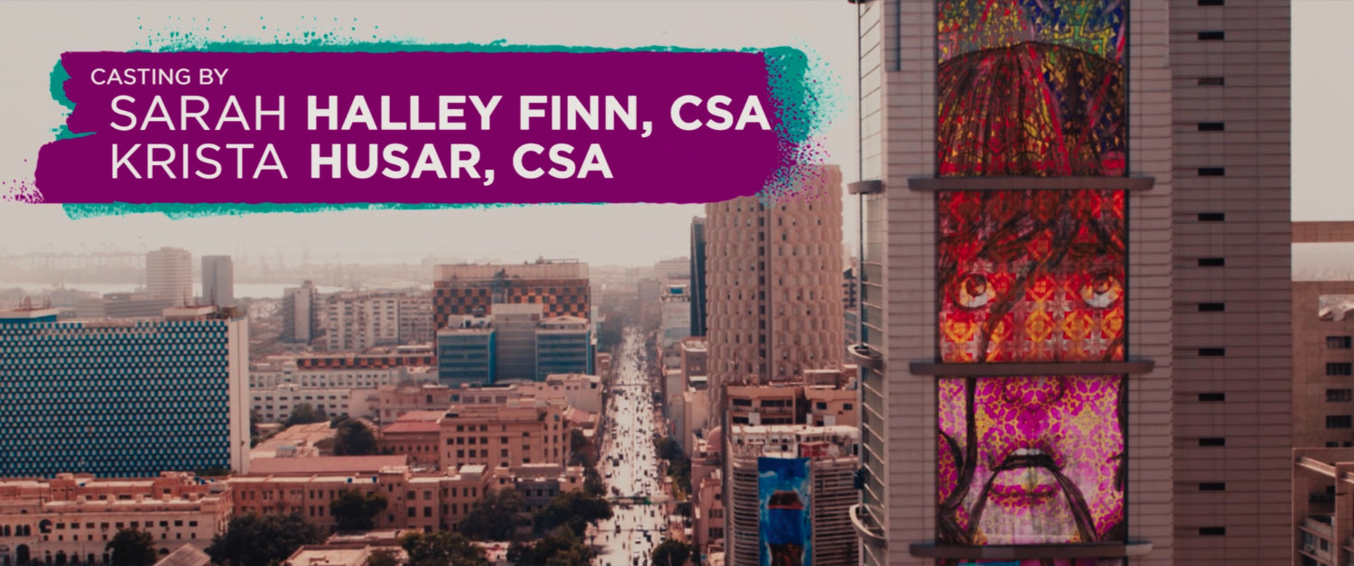 Ms Marvel end credit screen: Aerial of Karachi (Text: Casting By Sarah Halley Finn CSA / Krista Husar CSA)