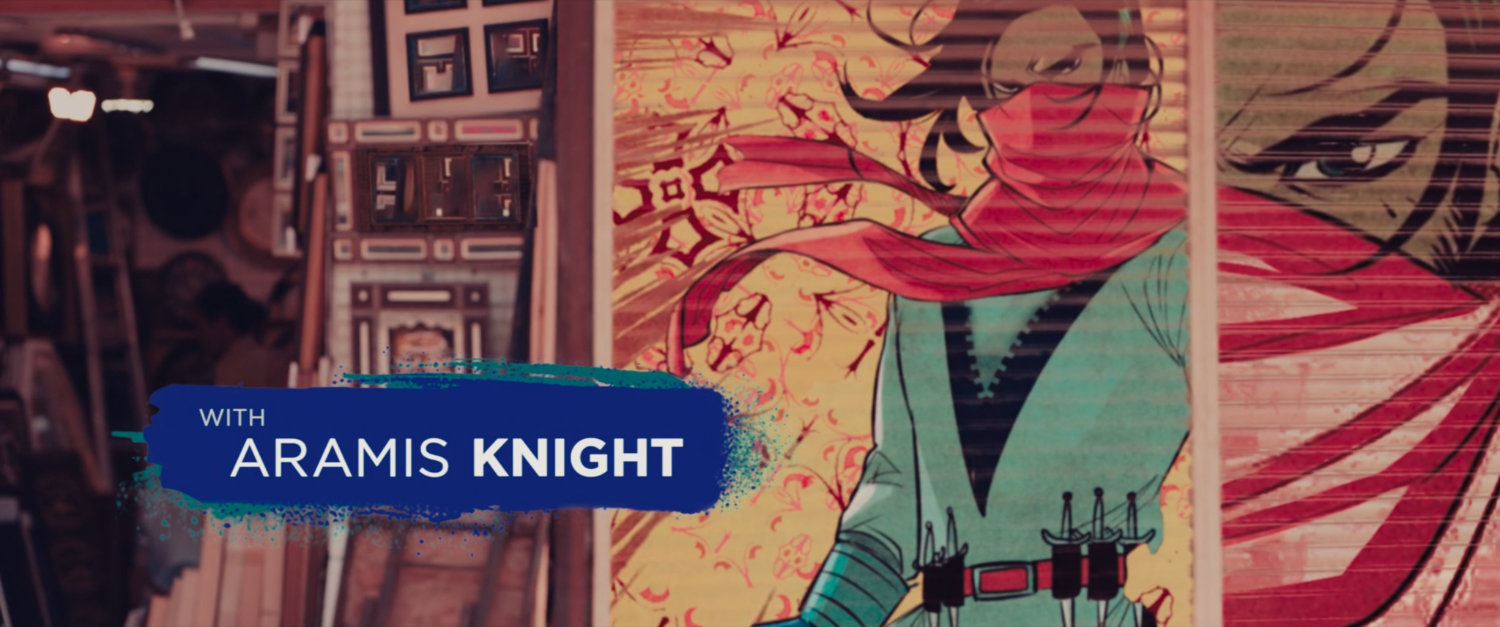 Ms Marvel end credit screen: Shop (Text: with Aramis Knight)