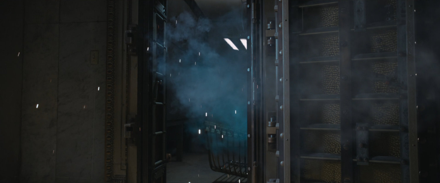 Interior bank safe.