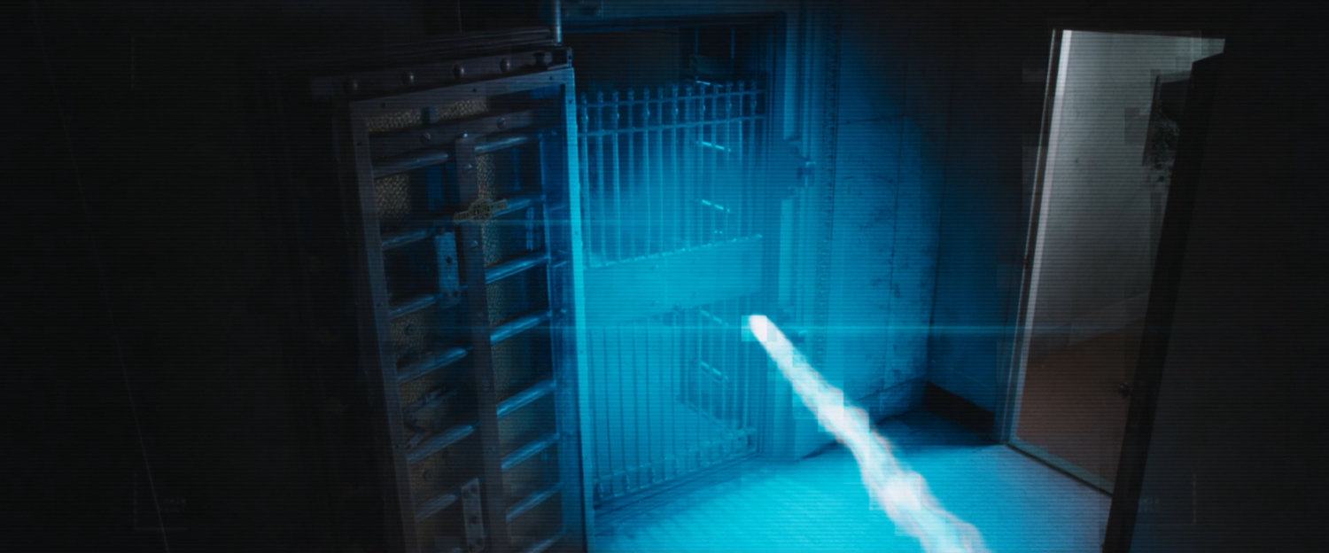 Interior bank safe.