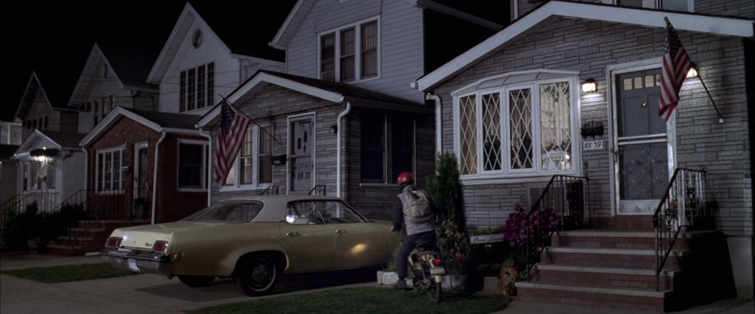 Exterior Parker residence at night.