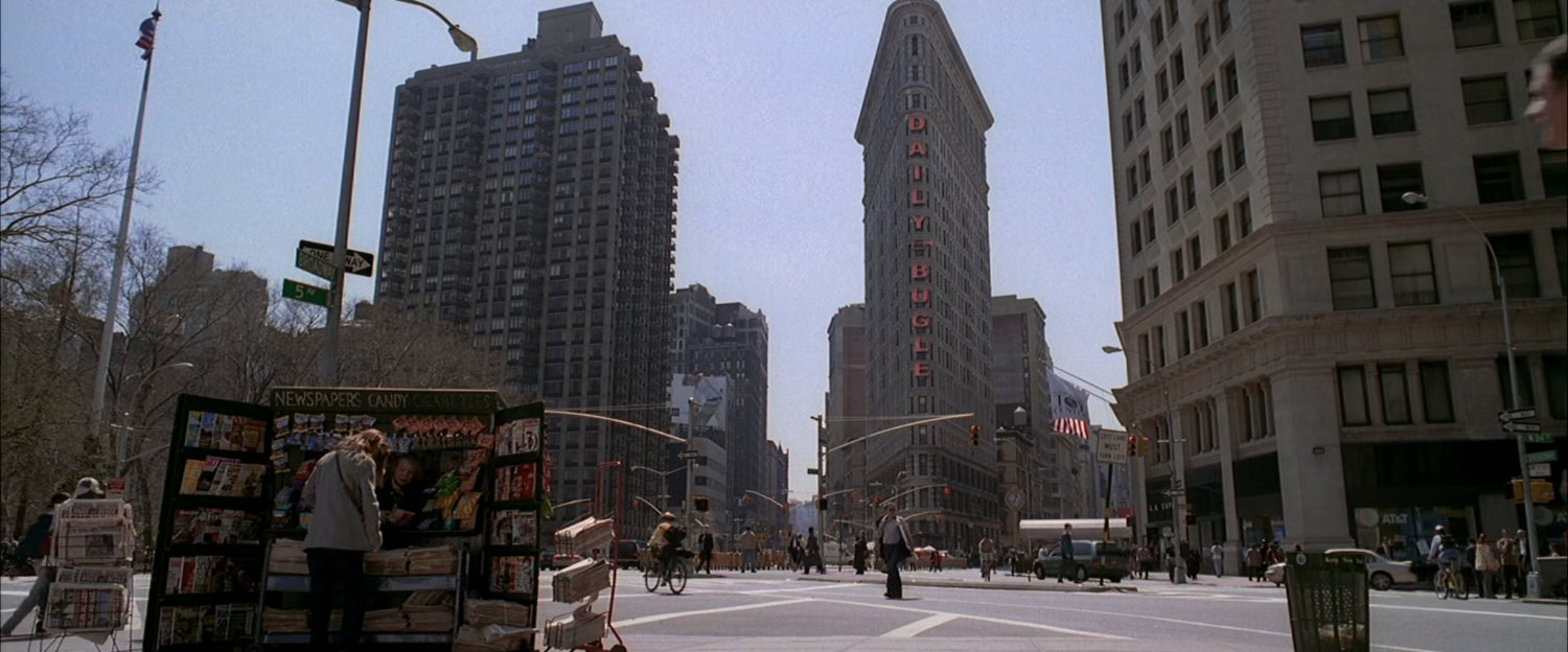 Exterior Daily Bugle offices.
