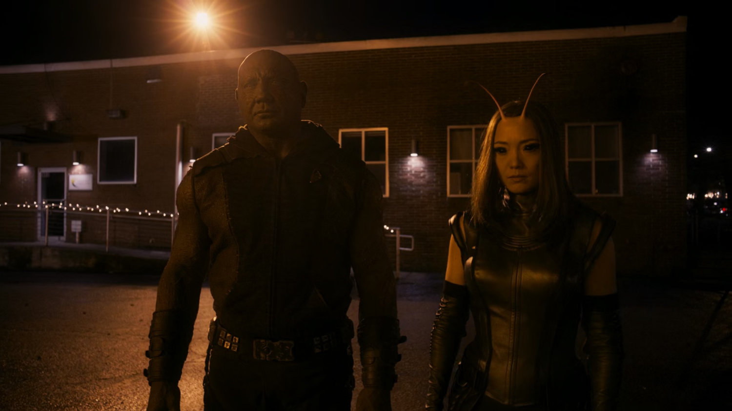Drax and Mantis at night.