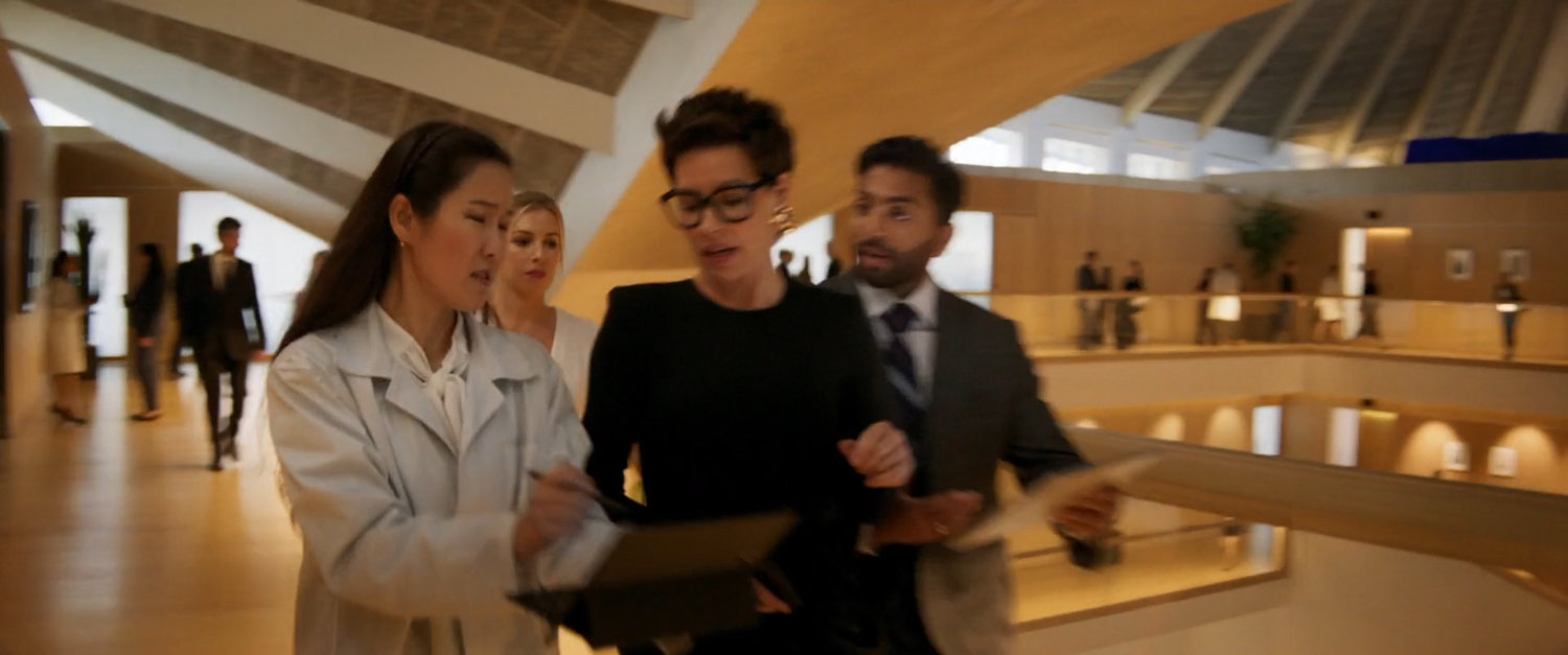 Hope Van Dyne and her Staff inside of Pym VanDyne Foundation.