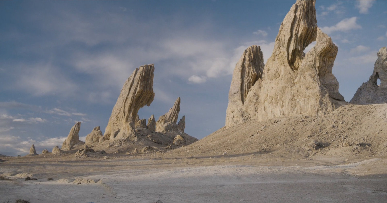 View of Krylor desert rock formations.