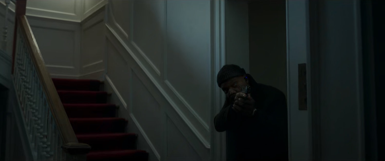 Nick Fury inside of Commodore Bob Fairbanks house.