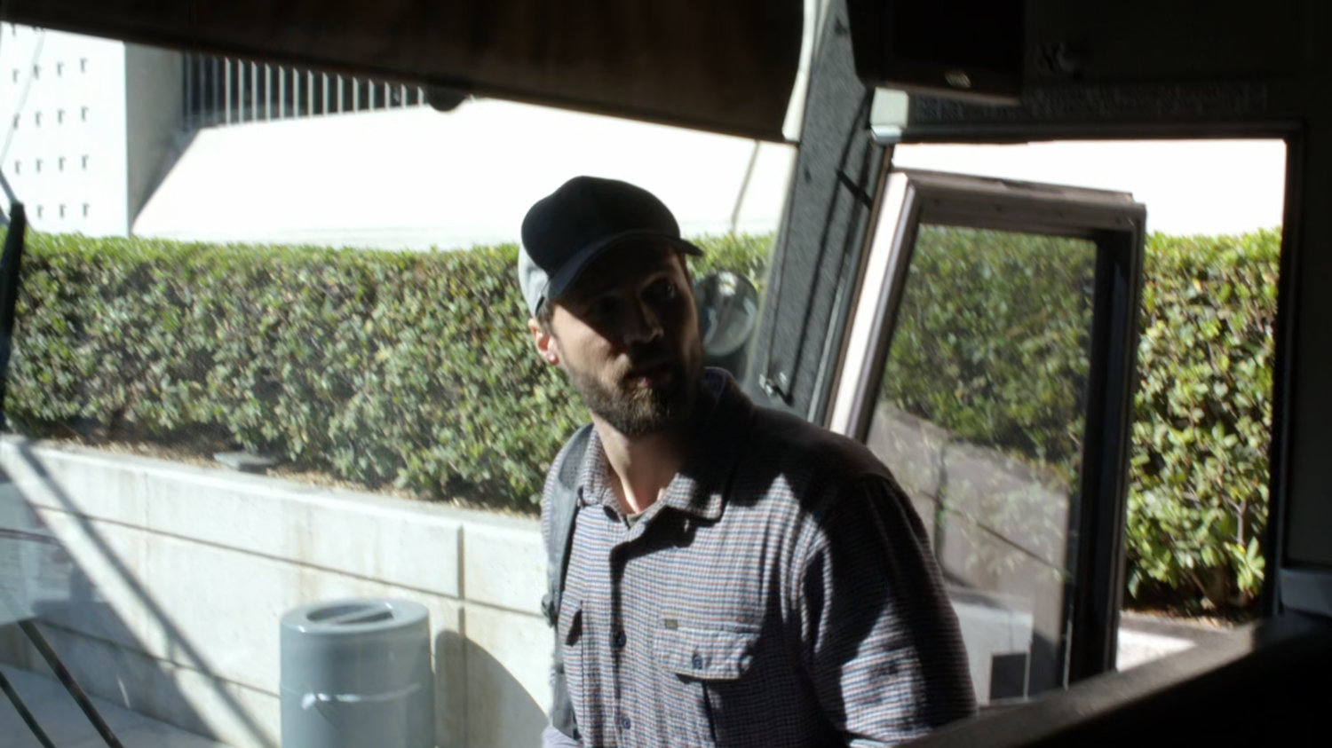 Grant Ward getting on bus.