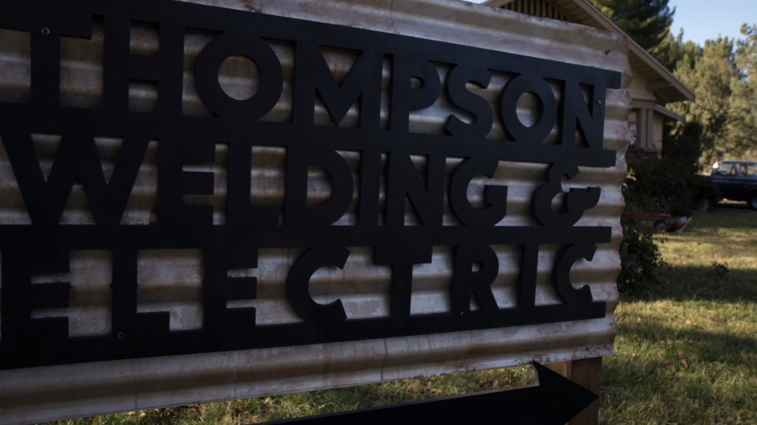 Sign outside Thompson Welding & Electric.