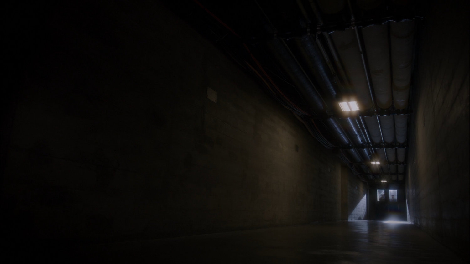 Interior hallway of Nuremberg prison.