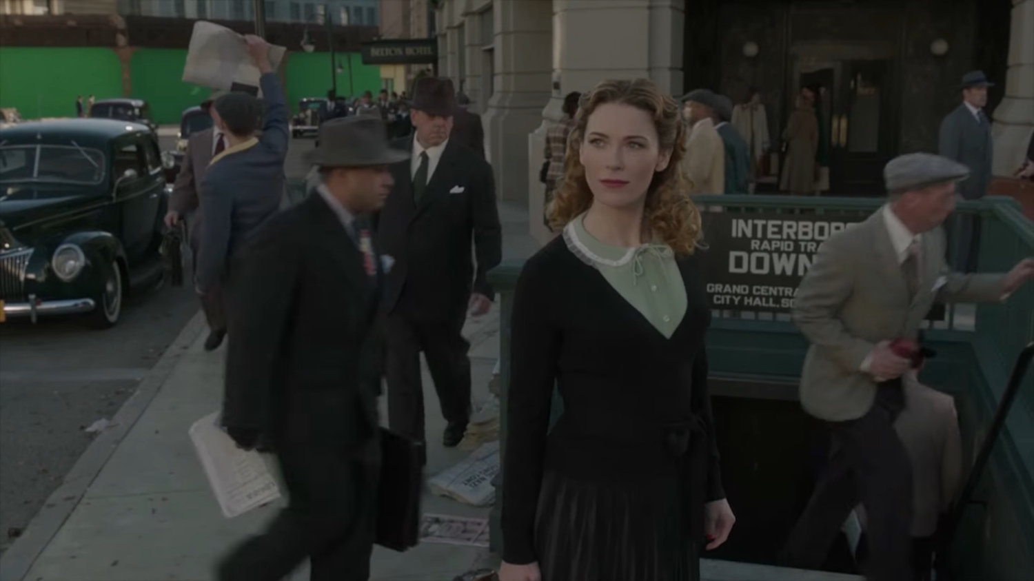 Behind the scenes: Dottie at New York intersection.