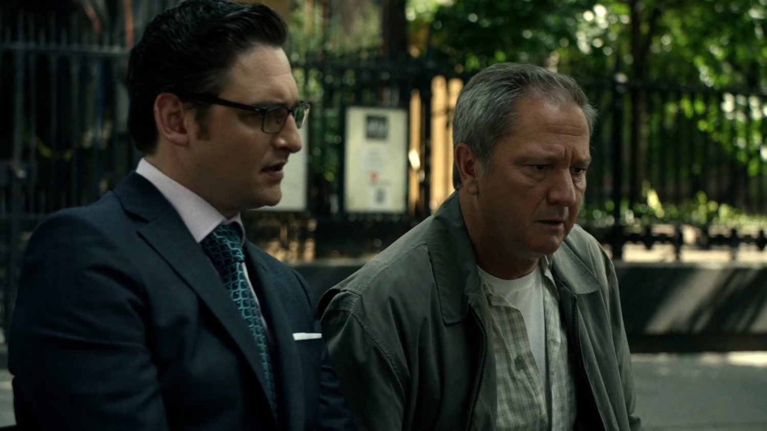 Wesley and Farnum in a park.